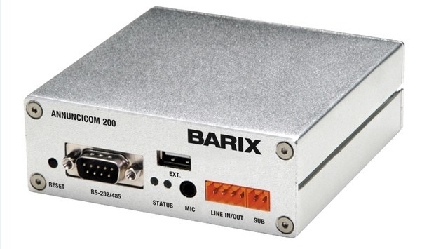 Barix To Showcase IP Audio And Control Security Integration Solutions At ISC West 2018
