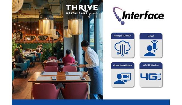 Interface Security Systems Deploys SD-WAN, 4G/LTE Wireless Connectivity, UCaaS And Video Security System For Thrive Restaurant Group