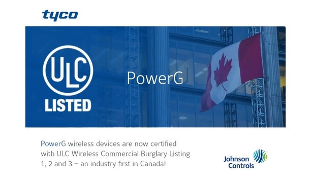Johnson Controls Announces That Its PowerG Technology Achieves ULC Certification