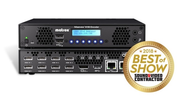 Matrox Maevex 6150 Quad 4K Enterprise Encoder Wins Best Of Show Award At NAB 2018