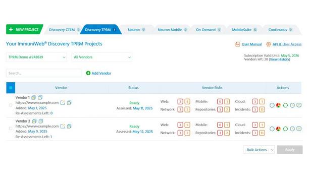 ImmuniWeb Discovery TPRM: Manage Cyber Risks Effectively