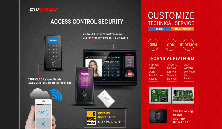 CIVINTEC Releases New Generation Smart Wall Readers And Smart Terminals At ISC WEST 2017
