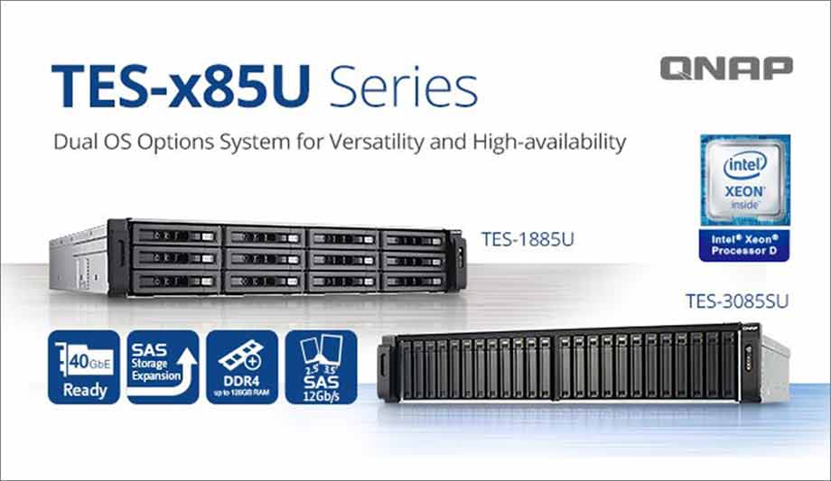 QNAP Introduces Enterprise-Class TES-x85U NAS Series With Intel Xeon D Processor And Dual OS Options