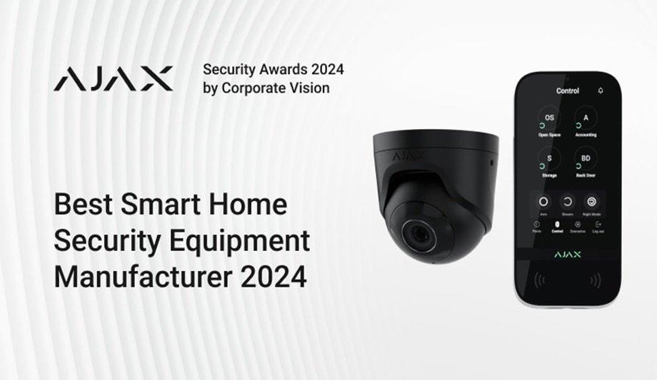 Ajax Systems Wins Security Awards 2024 As Best Smart Home Security Equipment Manufacturer