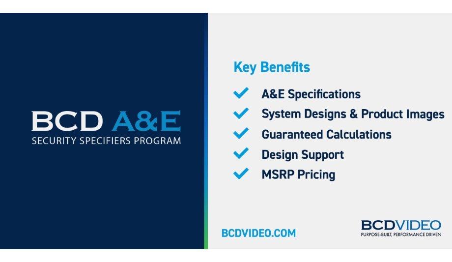 BCDVideo Launches A&E Security Specifiers Program To Provide Expert Support And Extended Guidance