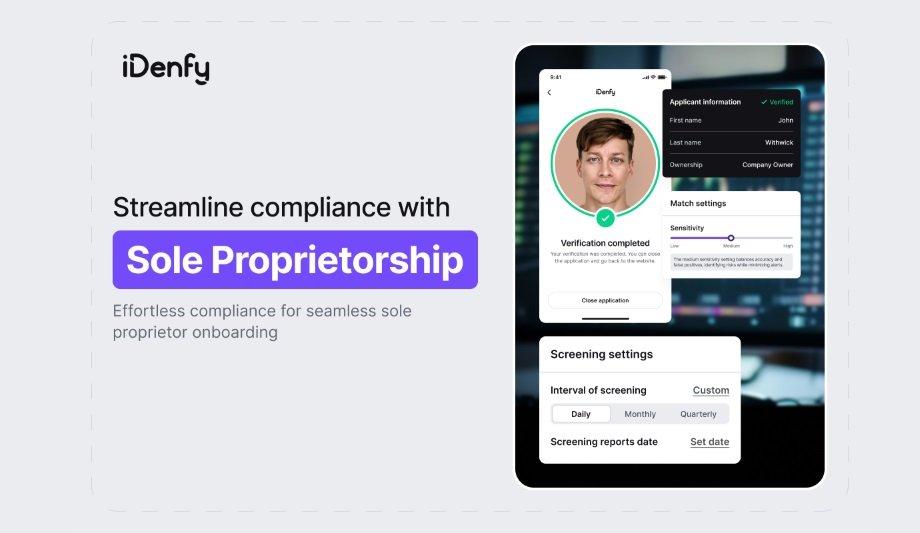 Streamline KYB With IDenfy's New Sole Proprietorship Feature