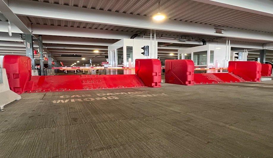 Shallow/Surface Mount Vehicular Wedge Barrier From DoorKing