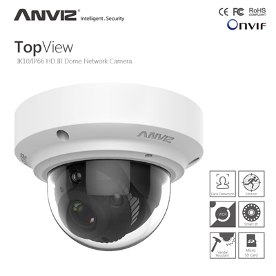 Anviz TO1408-IE 1/3-Inch 1MP HD IR Network Dome Camera