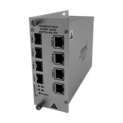 Comnet CNFE8US SERIES 10/100 Mbps Ethernet 8 Port Unmanaged Switch; 4 Ports: Electrical To 4 Ports