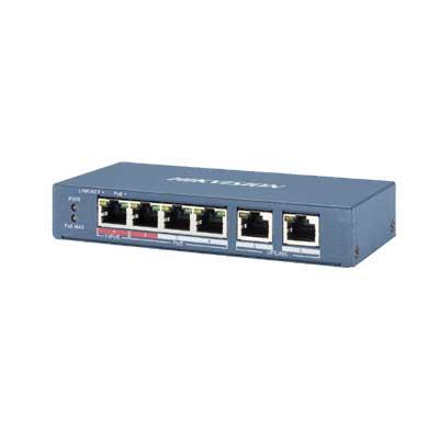 Hikvision DS-3E0106HP-E 4 Port 100 Mbps Long-Range Fast Ethernet Unmanaged PoE Switch