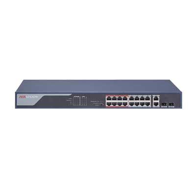 Hikvision DS-3E0318P-E(B) 16 Port 100 Mbps Long-Range Fast Ethernet Unmanaged PoE Switch