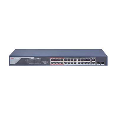Hikvision DS-3E0326P-E(B) 24 Port 100 Mbps Long-Range Fast Ethernet Unmanaged PoE Switch