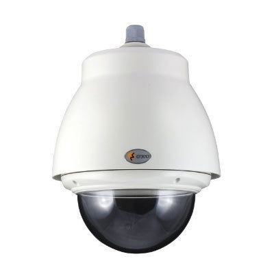 Eneo EDC-OPS-2/24V Pendant Mount Outdoor Dome Housing With Sunshield, Tinted Bubble 6.5", 24VAC