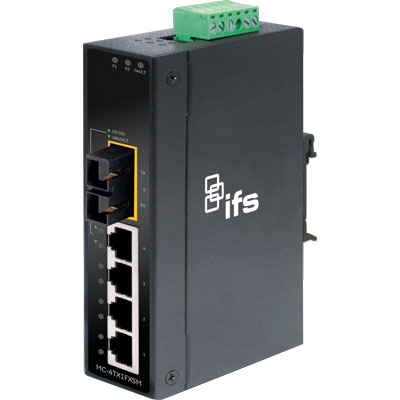 IFS MC-4TX1FXMM-2Km Ethernet to Fiber Industrial Media Converter