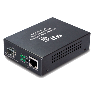 IFS MCR205-1T/1S Fast Ethernet To SFP Managed Media Converter