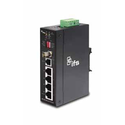 IFS MC250 4T 1CXT 4-Port Ethernet To Coax Industrial Media Converter