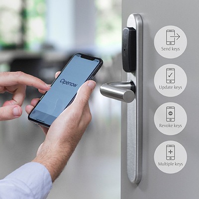 TESA Openow mobile app allows to receive keys in your smartphone, to enable the opening of doors