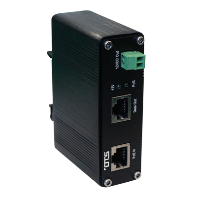 OT Systems ET-SPT12V Hardened Gigabit 1-port PoE+ In + 1-port Ethernet Data Out PoE Splitter