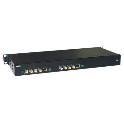 OT Systems ET2200CPp-R8 Receiver Of 8-port Coax To 2-port 10/100/1000Base-TX Ethernet Over Coax Extender With PoC