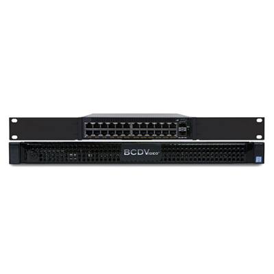 BCDVideo BCD104SD-24P-SSP 1U 4-Bay Rackmount Video Recording Server & 24-Port PoE+ Network Switch