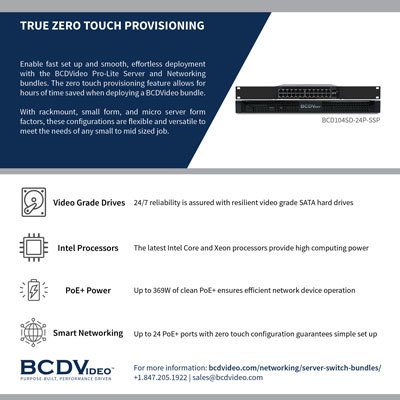 BCDVideo Zero Touch Provisioning Server/Switch Bundles