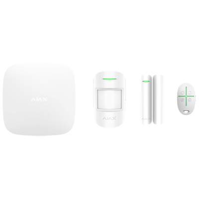 Ajax StarterKit - Consists Of Hub, Motion Detector, Opening Detector And Key Fob With Panic Button