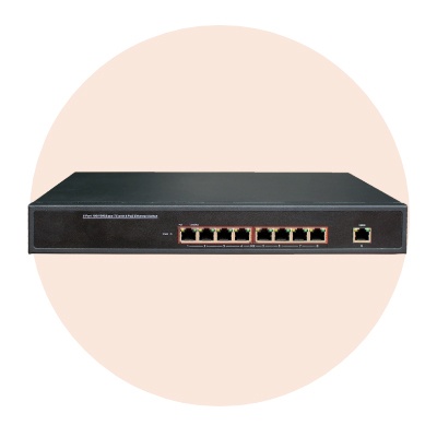 Hanwha Techwin America SWT-P-81-240 8 Port PoE+ Switch