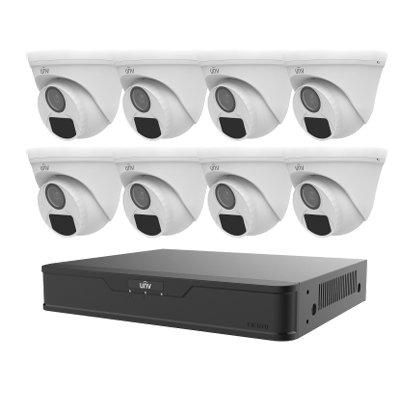 Uniview (UNV) KIT/XVR301-08Q3/8*UAC-T115-F28 8-Ch DVR Kit (Including 8 PCS Analog Turret Camera)