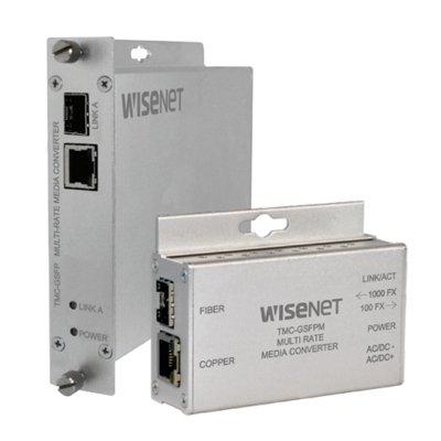 Hanwha Techwin TMC-GSFP 10/100/1000Mbps Multi-Rate Media Converter, 100FX/1000FX Selectable