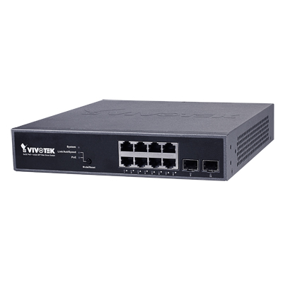 VIVOTEK AW-GEV-104B-130 8xGE  PoE + 2xGE SFP VivoCam Web Smart Managed PoE Switch