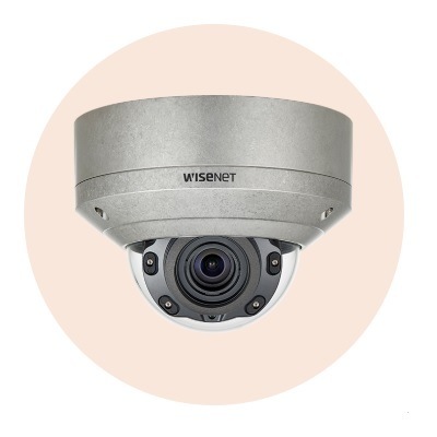 Hanwha Techwin America XNV-8080RS 5M Stainless Vandal-Resistant Network IR Dome Camera