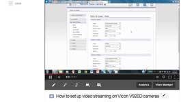 Vicon V920D Roughneck Dome Camera - How to Set Up Separate Video Streams for Viewing and Recording